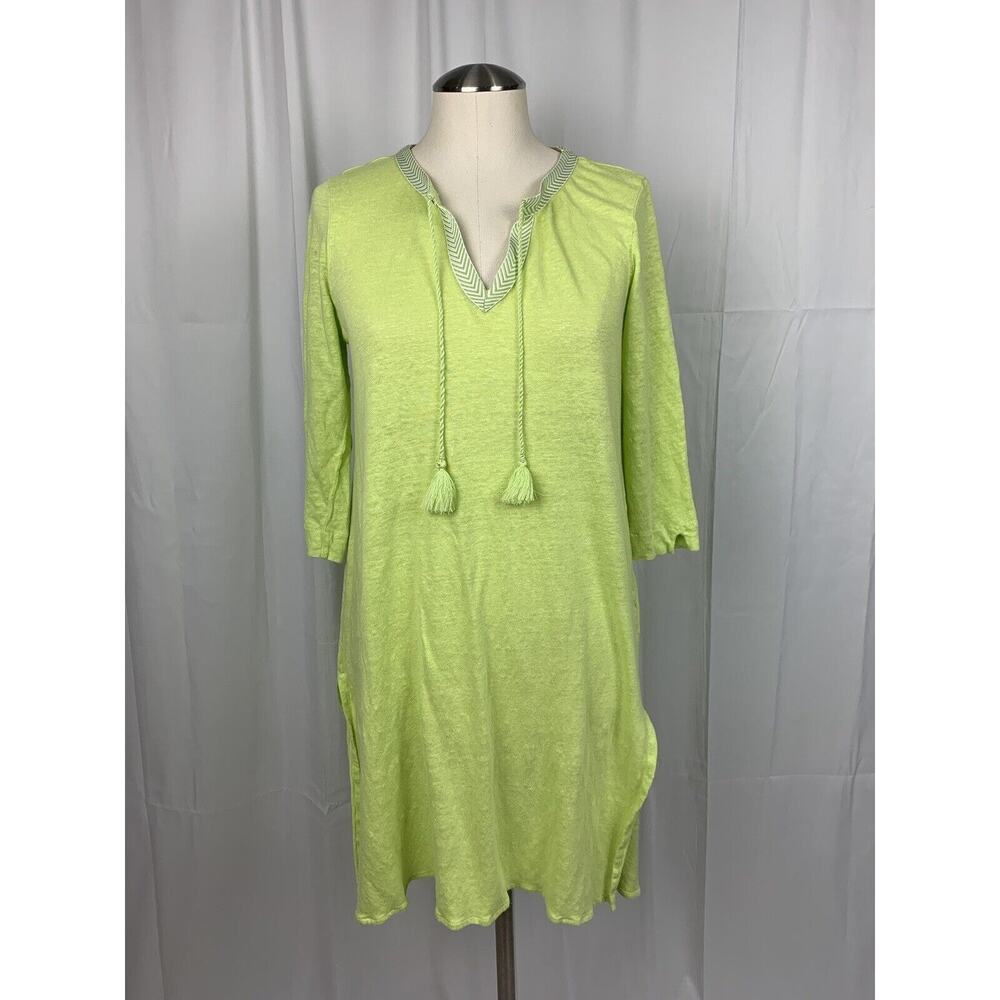 Women’s PURE Collection Linen Lime Green Dress/ Beach Cover Up 8/10 US